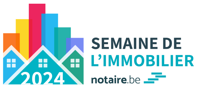 Logo de la semaine de l'immobilier des notaires belges province par province pour 2023.